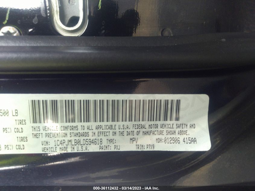 2020 JEEP CHEROKEE ALTITUDE - 1C4PJMLB0LD594618