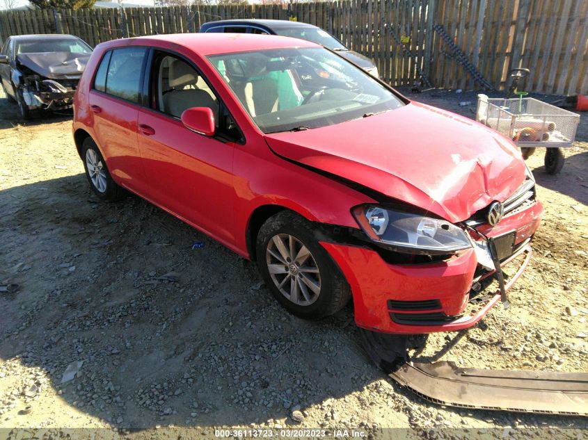 2016 VOLKSWAGEN GOLF TSI S - 3VW117AU2GM051290