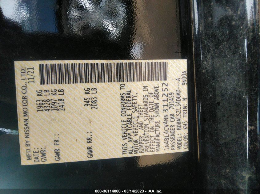 2022 NISSAN ALTIMA 2.5 SR - 1N4BL4CV4NN311252