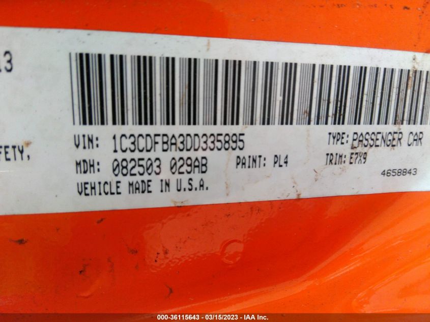 2013 DODGE DART SXT - 1C3CDFBA3DD335895