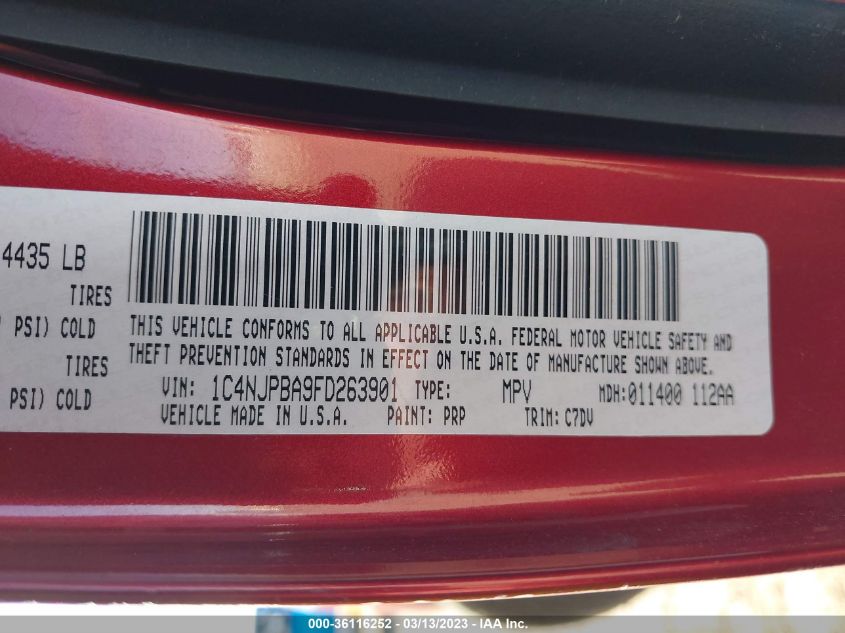 2015 JEEP PATRIOT ALTITUDE EDITION - 1C4NJPBA9FD263901