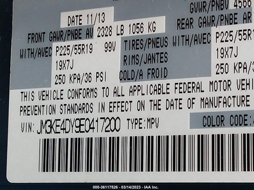 2014 MAZDA CX-5 GRAND TOURING - JM3KE4DY9E0417200