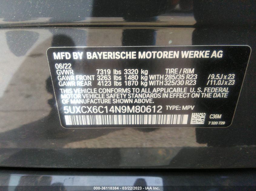 2022 BMW X7 ALPINA XB7 5UXCX6C14N9M80612