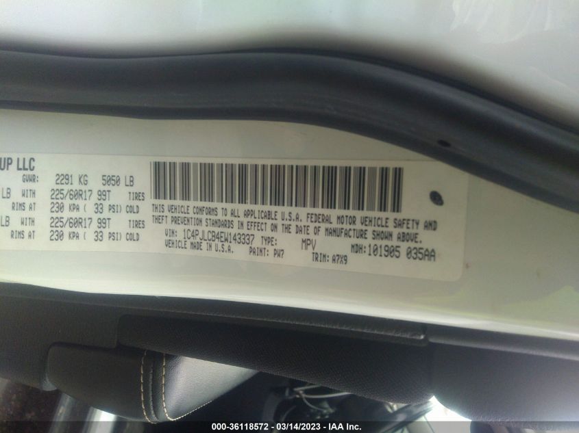 2014 JEEP CHEROKEE LATITUDE - 1C4PJLCB4EW143337