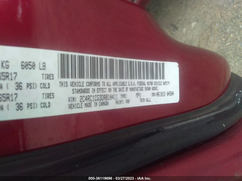 2013 CHRYSLER TOWN & COUNTRY TOURING-L - 2C4RC1CG3DR810411