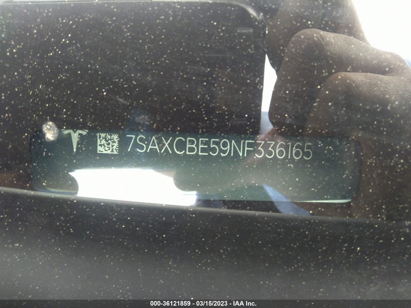 VIN 7SAXCBE59NF336165 2022 TESLA MODEL X