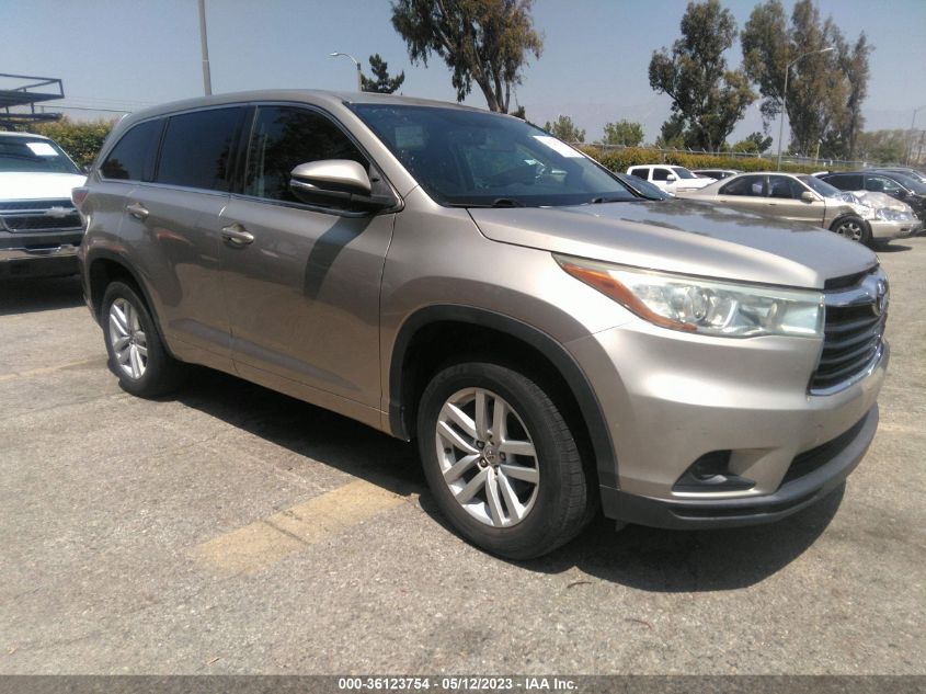 2015 TOYOTA HIGHLANDER LE - 5TDZARFH1FS009348