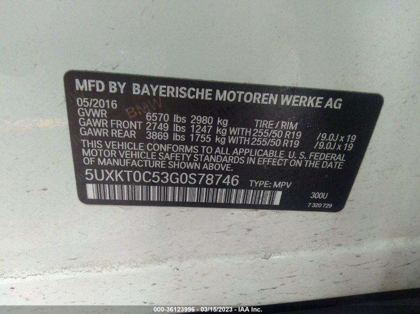 5UXKT0C53G0S78746 2016 BMW X5, photo no. 9