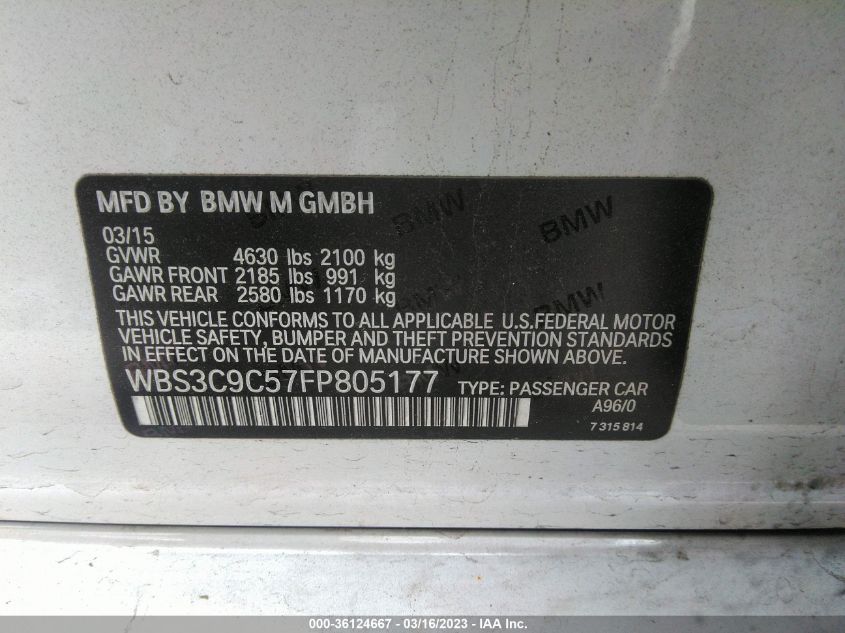2015 BMW M3 - WBS3C9C57FP805177