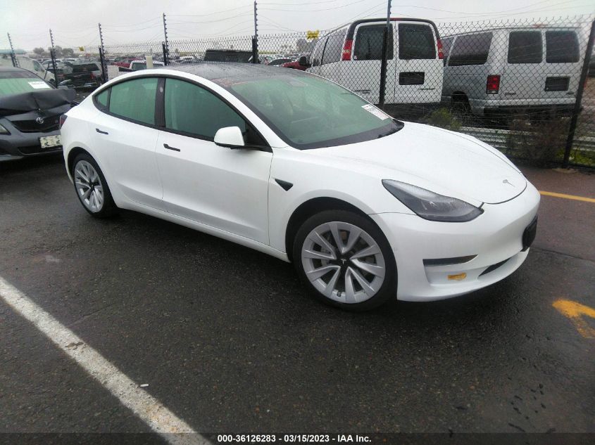 2022 TESLA MODEL 3 - 5YJ3E1EAONF177078