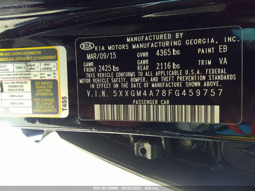 2015 KIA OPTIMA LX - 5XXGM4A78FG459757