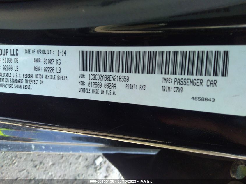 2014 DODGE AVENGER SE - 1C3CDZAB0EN216550