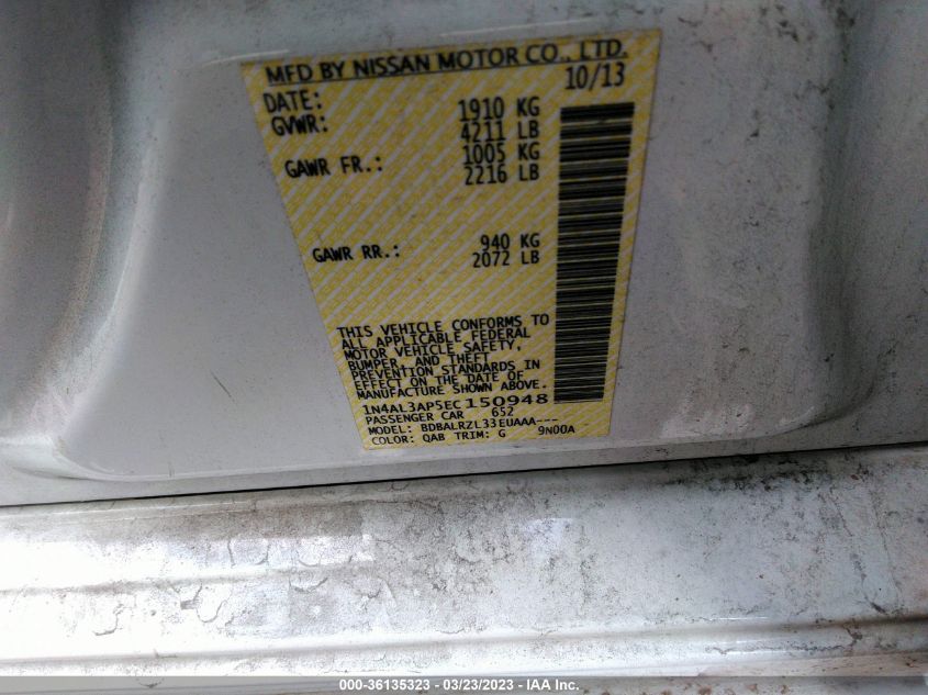 2014 NISSAN ALTIMA 2.5 S - 1N4AL3AP5EC150948