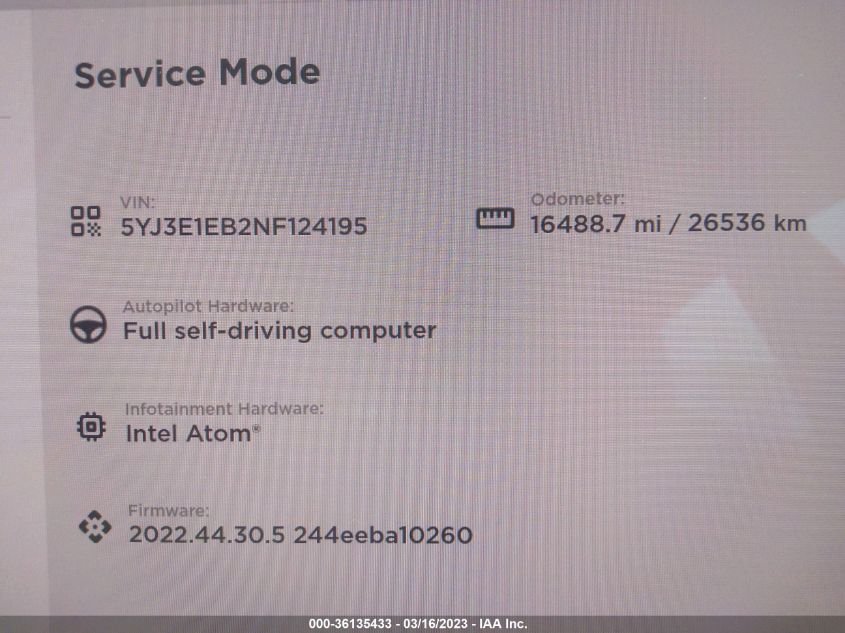 2022 TESLA MODEL 3 LONG RANGE - 5YJ3E1EB2NF124195