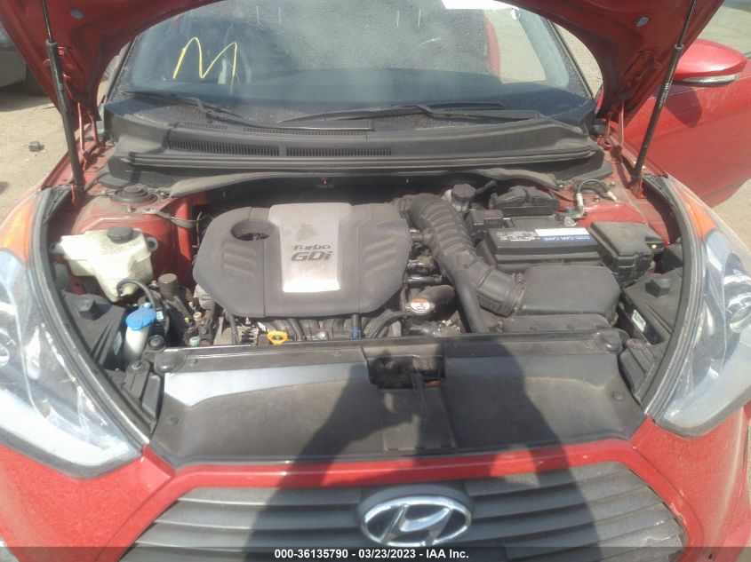 2013 HYUNDAI VELOSTER TURBO W/BLACK INT - KMHTC6AE8DU159666