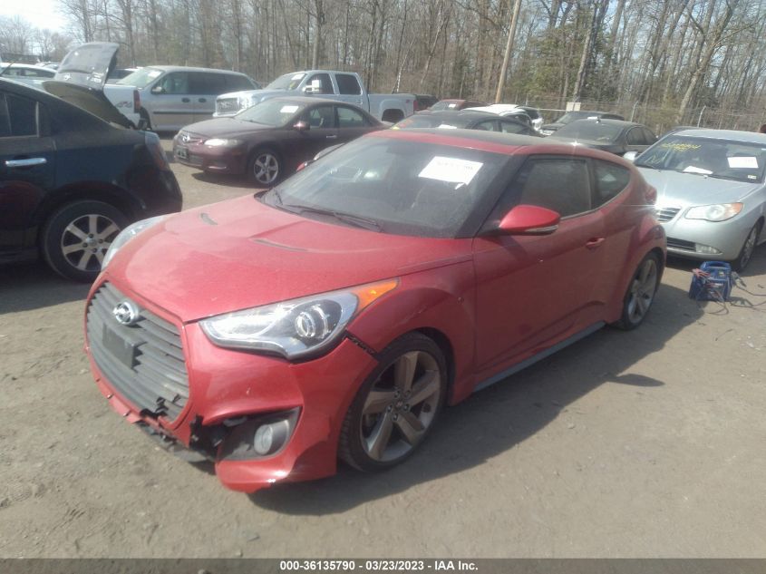 2013 HYUNDAI VELOSTER TURBO W/BLACK INT - KMHTC6AE8DU159666