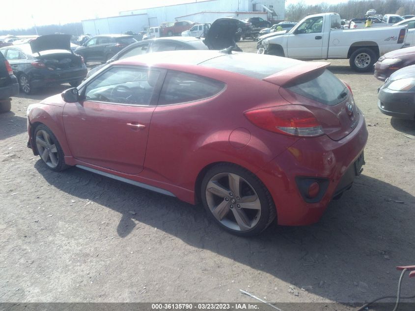 2013 HYUNDAI VELOSTER TURBO W/BLACK INT - KMHTC6AE8DU159666