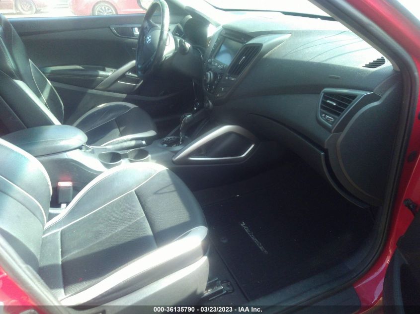 2013 HYUNDAI VELOSTER TURBO W/BLACK INT - KMHTC6AE8DU159666
