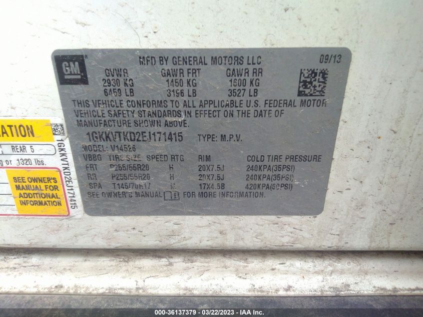 2014 GMC ACADIA DENALI - 1GKKVTKD2EJ171415