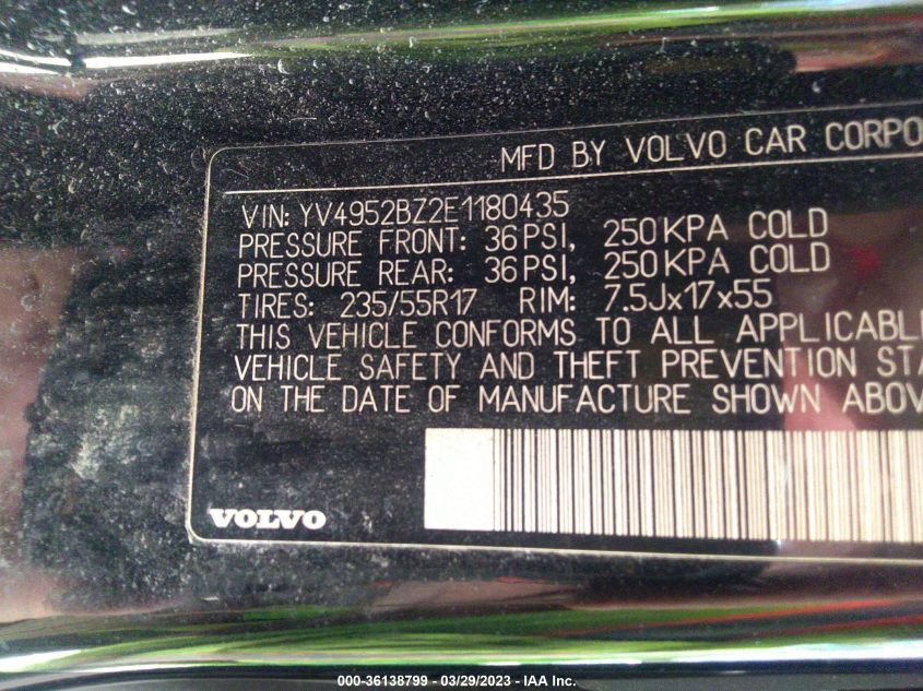 2014 VOLVO XC70 3.2L - YV4952BZ2E1180435