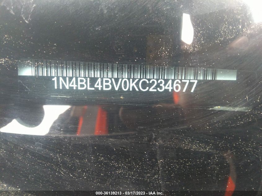 2019 NISSAN ALTIMA 2.5 S - 1N4BL4BV0KC234677