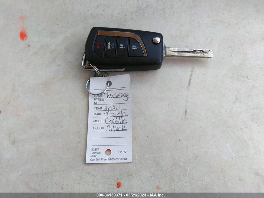 VIN 5YFEPRAE9LP053726 2020 TOYOTA COROLLA LE