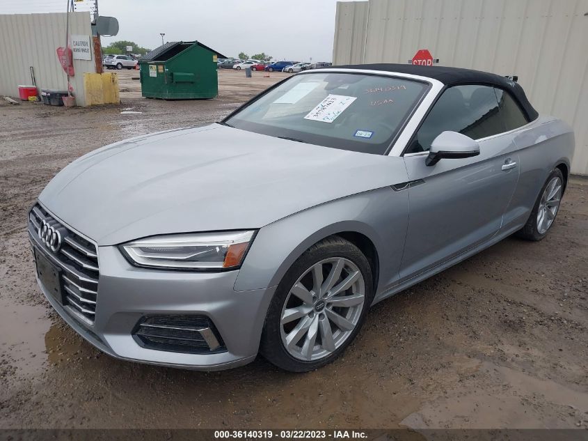 2018 AUDI A5 CABRIOLET PREMIUM - WAUWNGF57JN001736