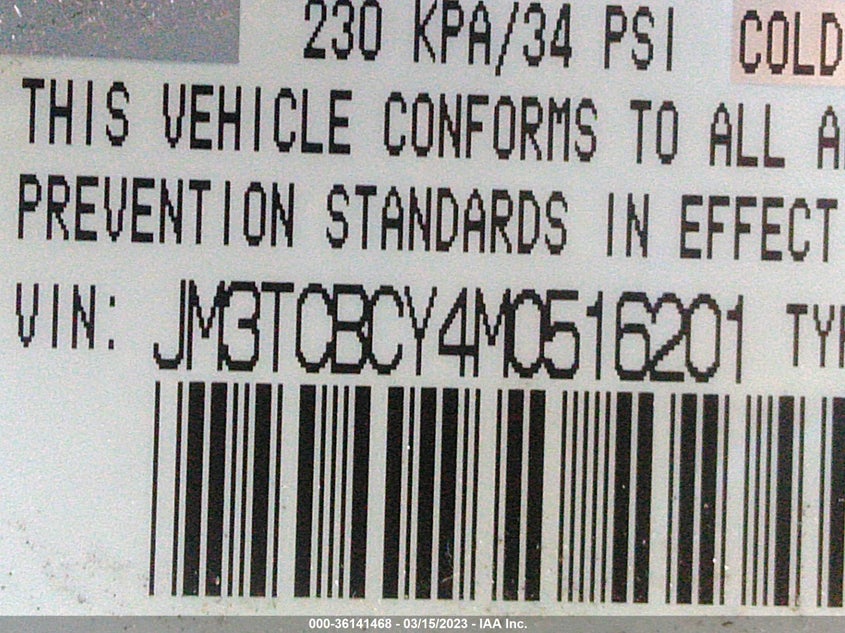 VIN JM3TCBCY4M0516201 2021 MAZDA CX-9 TOURING
