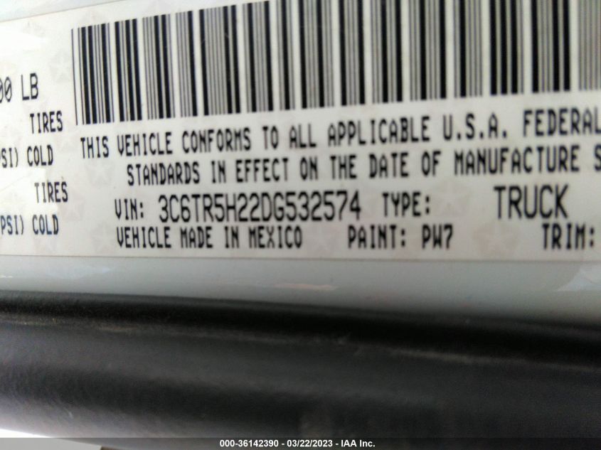 2013 RAM 2500 TRADESMAN - 3C6TR5H22DG532574