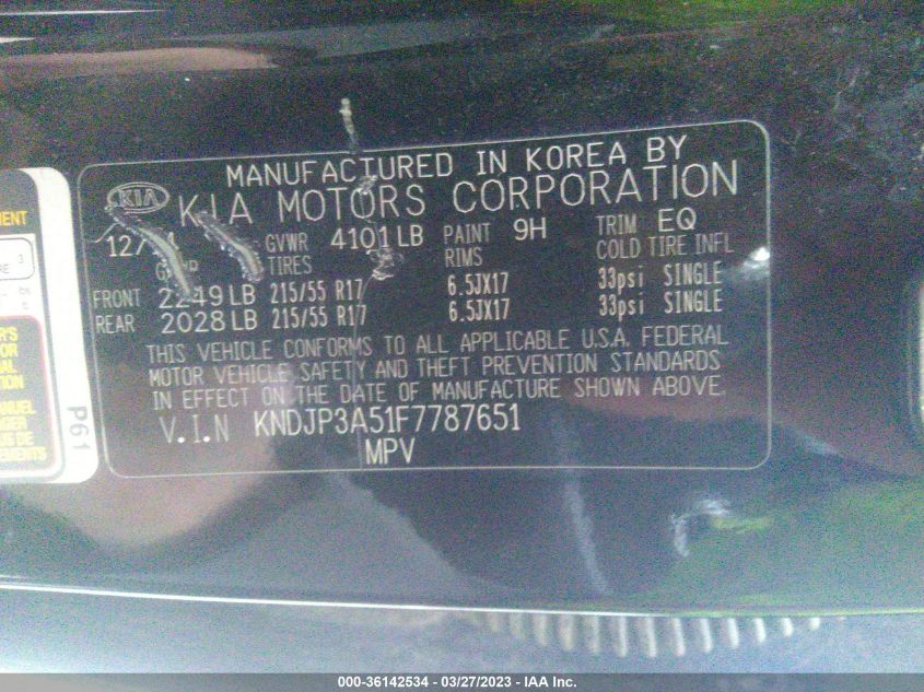 2015 KIA SOUL + - KNDJP3A51F7787651