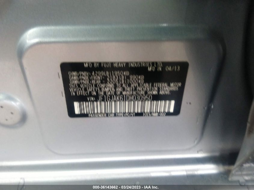 2013 SUBARU IMPREZA SEDAN LIMITED JF1GJAK61DH030950