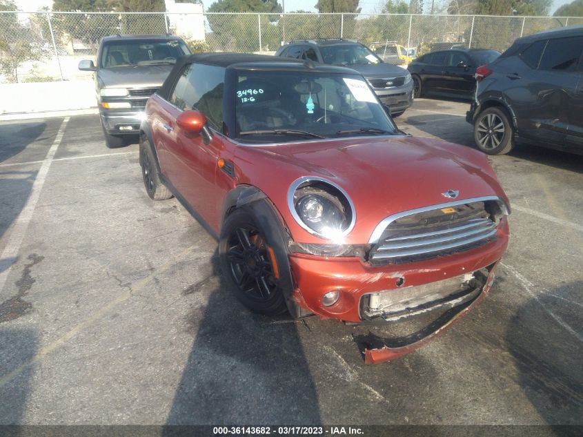 2013 MINI CONVERTIBLE COOPER - WMWZN3C52DT568530