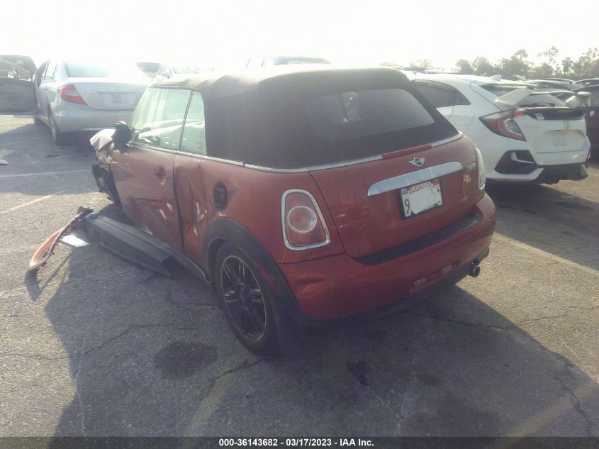 2013 MINI CONVERTIBLE COOPER WMWZN3C52DT568530