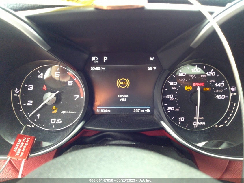 VIN ZARFAMBN5K7605669 2019 ALFA ROMEO GIULIA TI SPORT