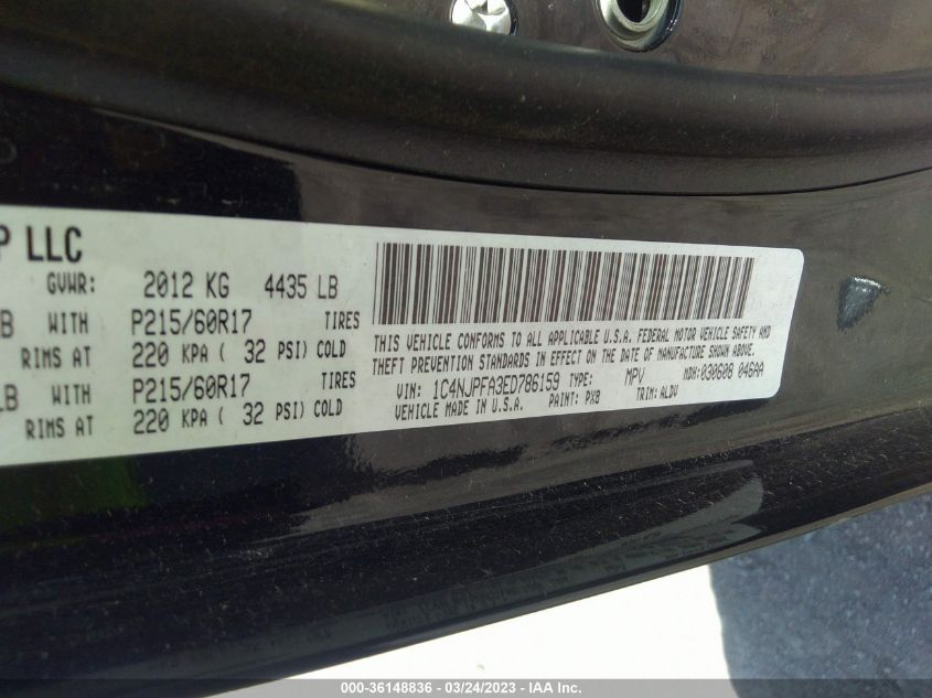 2014 JEEP PATRIOT HIGH ALTITUDE - 1C4NJPFA3ED786159