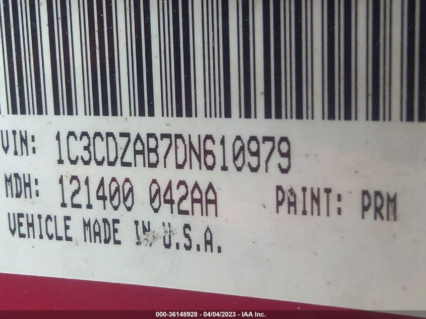 2013 DODGE AVENGER SE - 1C3CDZAB7DN610979