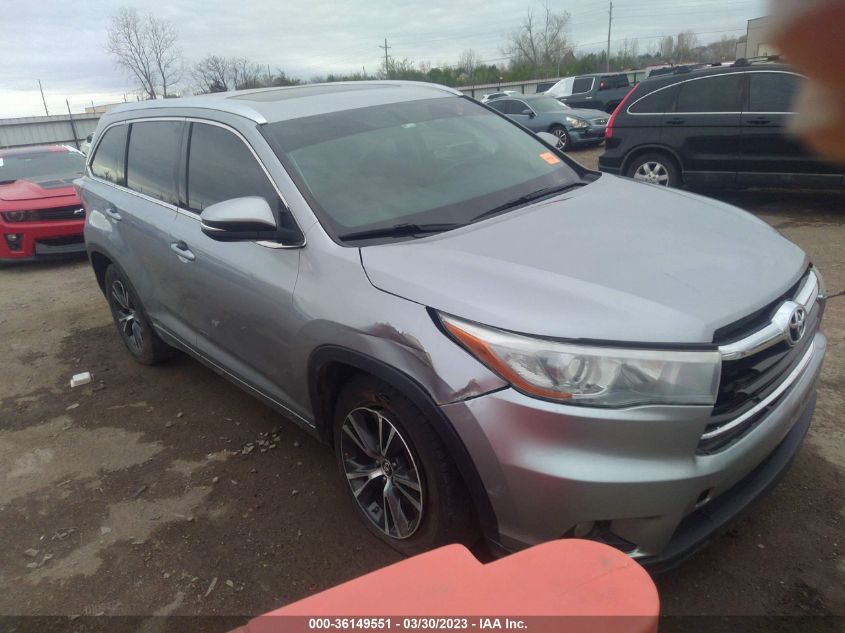 2016 TOYOTA HIGHLANDER XLE - 5TDKKRFH6GS177518