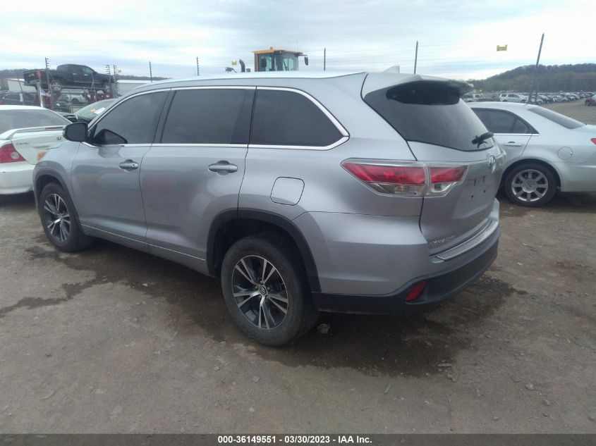 2016 TOYOTA HIGHLANDER XLE - 5TDKKRFH6GS177518