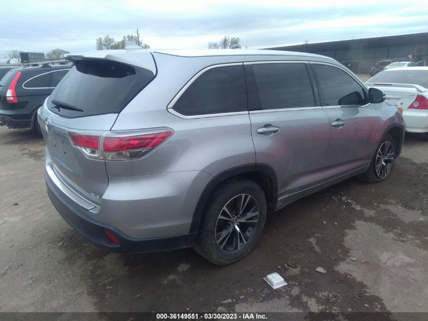 2016 TOYOTA HIGHLANDER XLE - 5TDKKRFH6GS177518