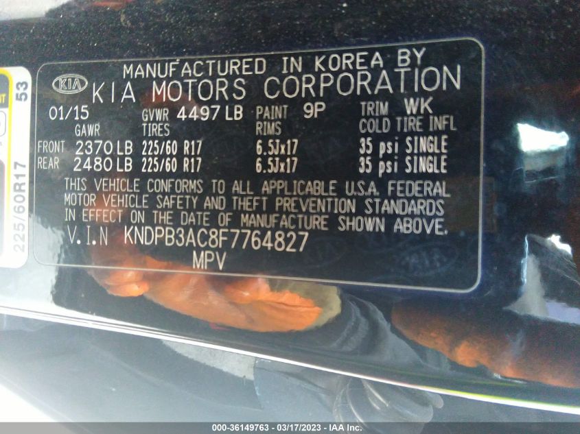 2015 KIA SPORTAGE LX - KNDPB3AC8F7764827