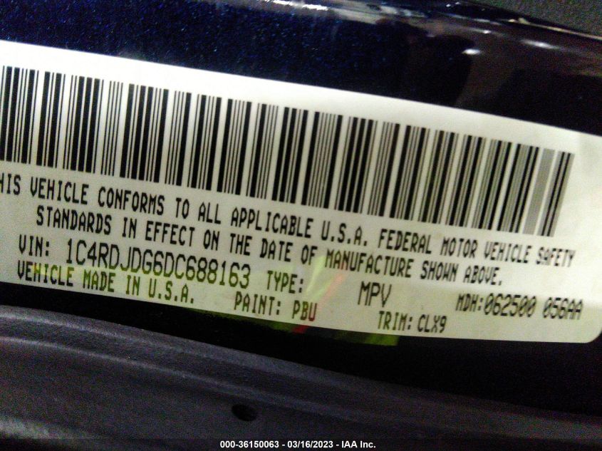 2013 DODGE DURANGO CREW - 1C4RDJDG6DC688163