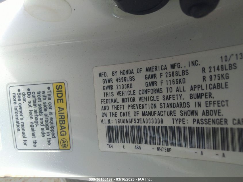 2014 ACURA TL TECH - 19UUA8F53EA003008