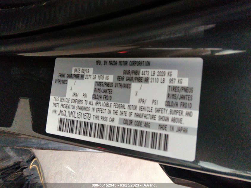 2020 MAZDA MAZDA6 TOURING - JM1GL1VM7L1511579
