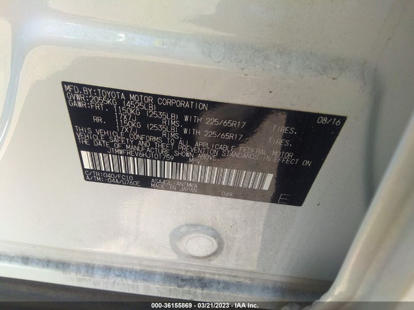 2017 TOYOTA RAV4 XLE - JTMWFREV6HJ101759