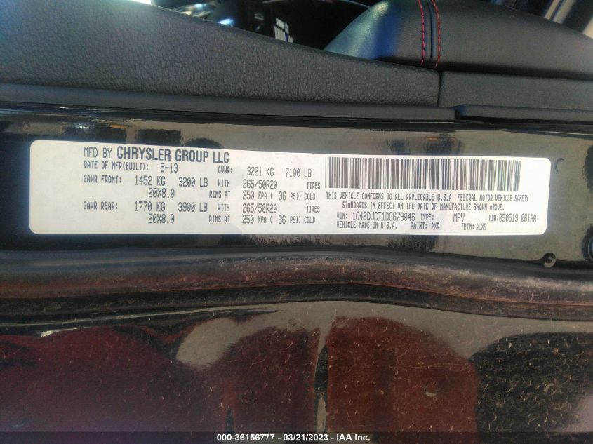 2013 DODGE DURANGO R/T 1C4SDJCT1DC679046