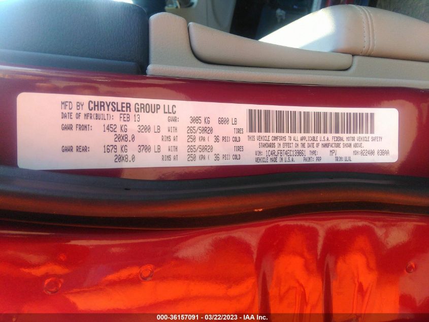 2014 JEEP GRAND CHEROKEE LIMITED - 1C4RJFBT4EC139861