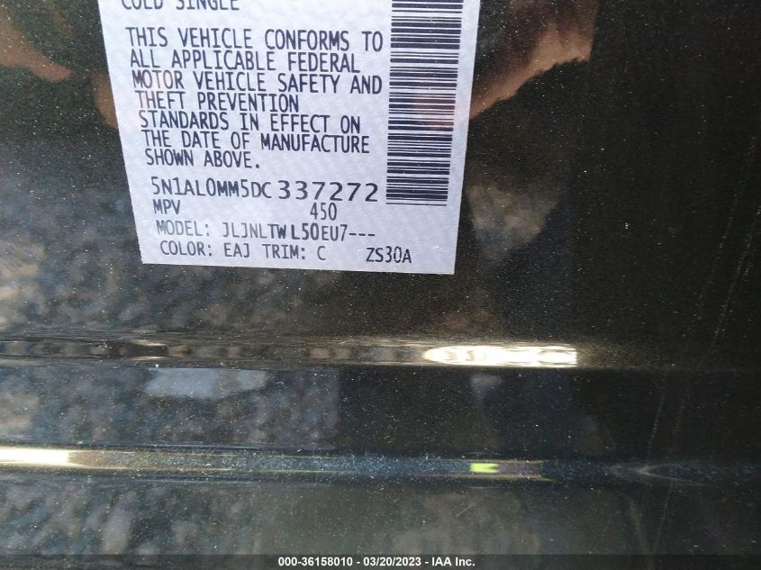 2013 INFINITI JX 5N1AL0MM5DC337272