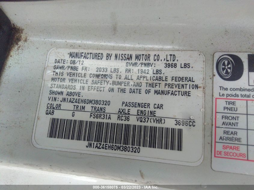 2013 NISSAN 370Z - JN1AZ4EH6DM380320