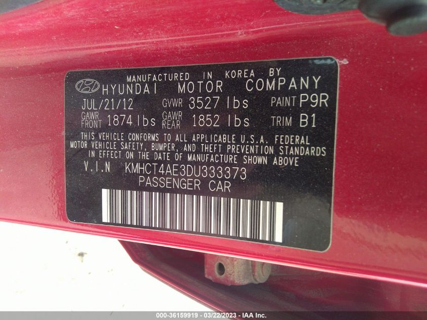2013 HYUNDAI ACCENT GLS - KMHCT4AE3DU333373