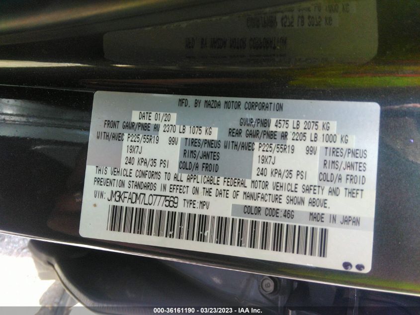 2020 MAZDA CX-5 4D GX - JM3KFADM7C0777569